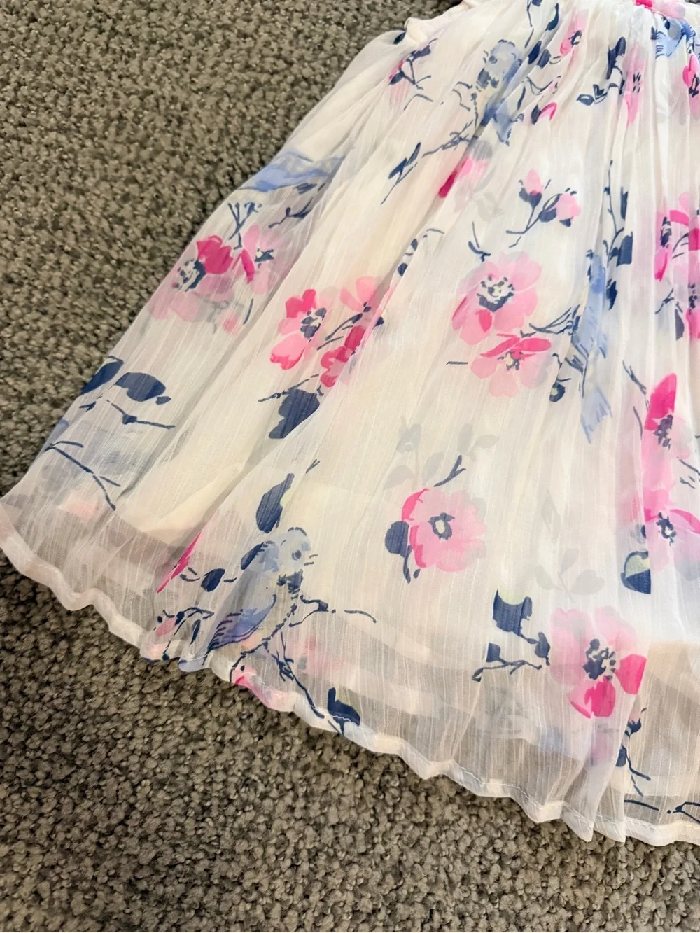 GAP Baby Floral Tie-Shoulder Dress in White, Pink, Blue